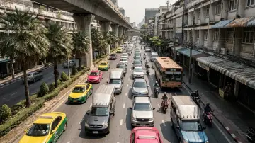 Street camera view of Bangkok, one of the seven live traffic betting feeds