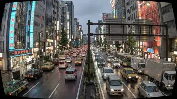 Street camera view of Tokyo, one of the seven live traffic betting feeds